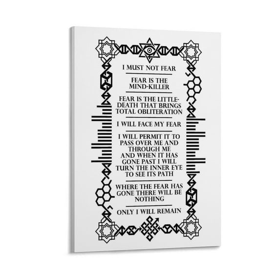The Litany Against Fear Quote Poster By Frank Herbert Room Aesthetic Poster Print Art Wall Painting Canvas Posters Gifts Modern Bedroom Decor 16x24inch(40x60cm)