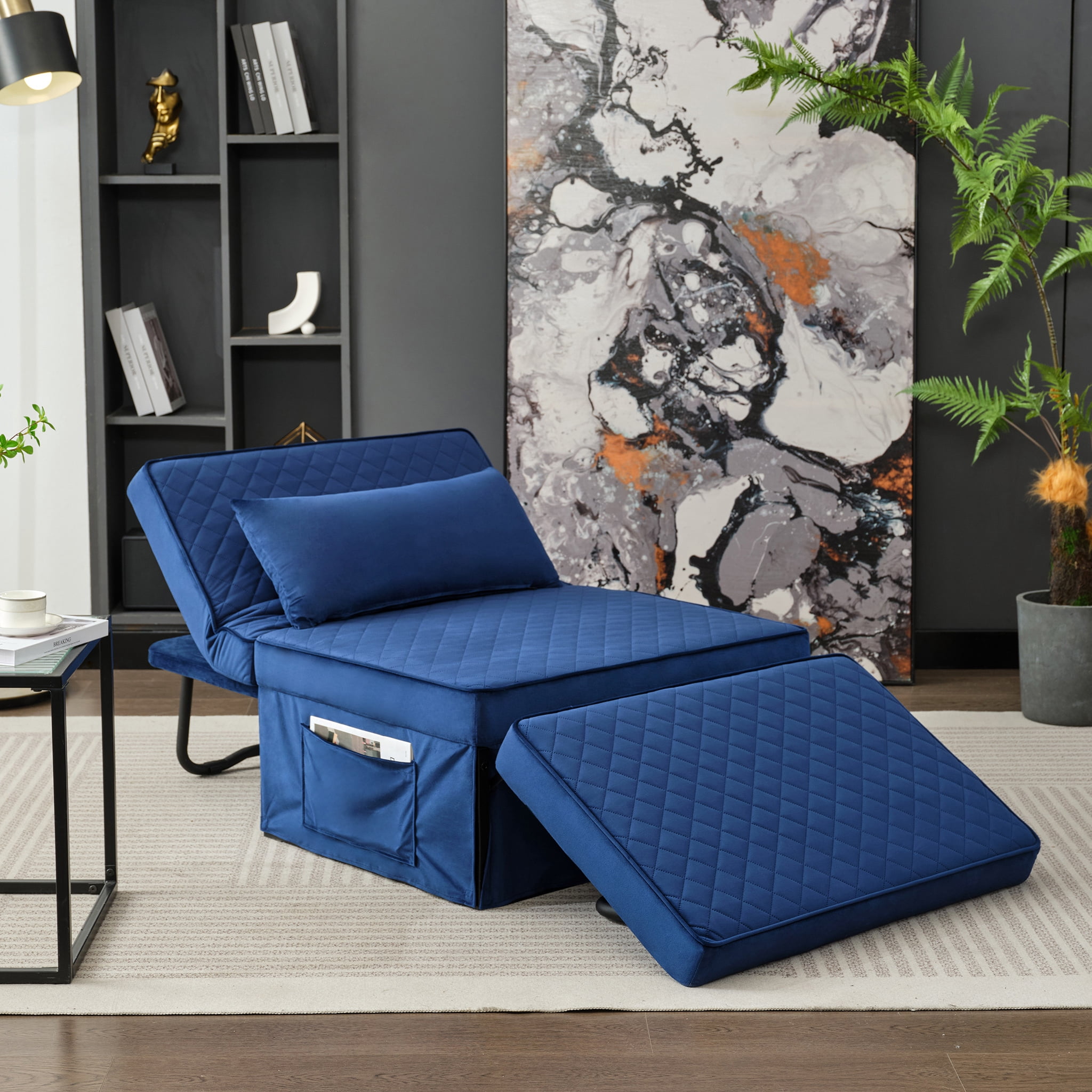 Litbird Folding Ottoman Sofa Bed, Convertible Chair 4 in 1 Multi ...