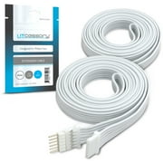 Litcessory Extension Cable for Philips Hue Lightstrip Plus (3.3ft, 2 Pack, White - MICRO 6-PIN V4)