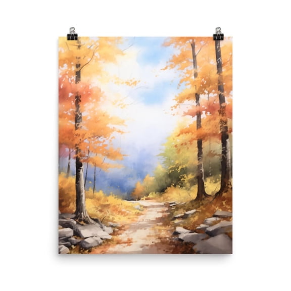 Litchfield Hills Autumn Print, New England Wall Art, Connecticut Fall Landscape Poster, Seasonal Decor, Colorful Leaves Artwork Home Decor #3376, Stretched Canvas Size 16x24