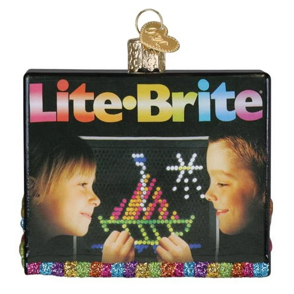 Lite Brite Box Glass Ornament
