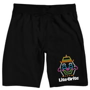 Lite Brite Clown Logo Men's Black Sleep Pajama Shorts-XXL