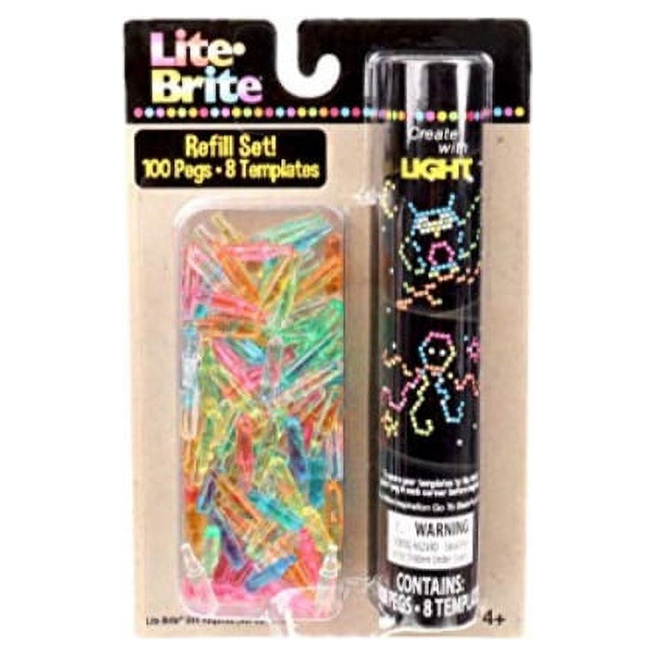 Lite Brite Pegs 100 Pegs 1980's Light Bright Toy, Vintage Hasbro Lite-brite  Multi Color Plastic Peg Refill Kit 100 Peg Extras Instant Refill 