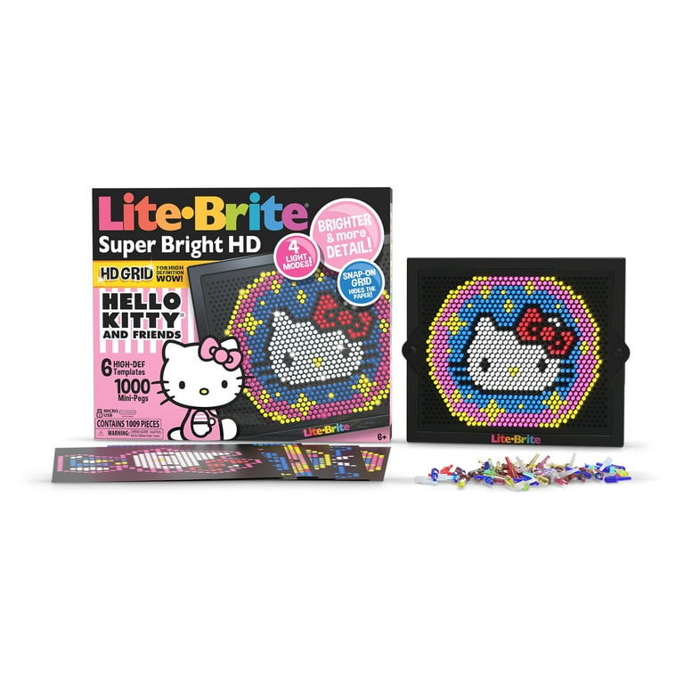 Lite Brite Super Bright HD Hello Kitty Edition Create Art with Light Enhances Creativity Gift for Girls and Boys Ages 6 Walmart