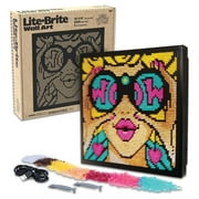 Lite-Brite Wall Art POP WOW- 16 x 16, 6,000 Mini Pegs, 3 HD Designs, Great Gift for Ages 14+, Create & Display