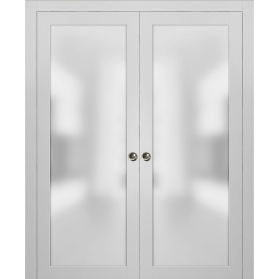 Lite Double Pocket Frosted Glass Doors 60 x 84