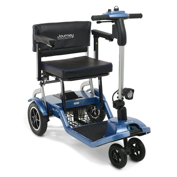 So Lite Folding Lightweight Mobility Scooter, 4 Wheel Battery Powered Electric Portable Comfortable Mobile Chair from Journey Health and Lifestyle, Blue