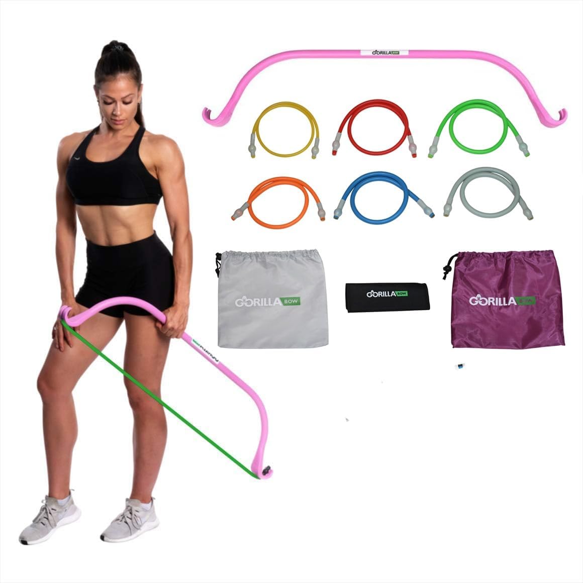 Lite Gorilla Bow Portable Home Gym Resistance Bands and Bar System for ...