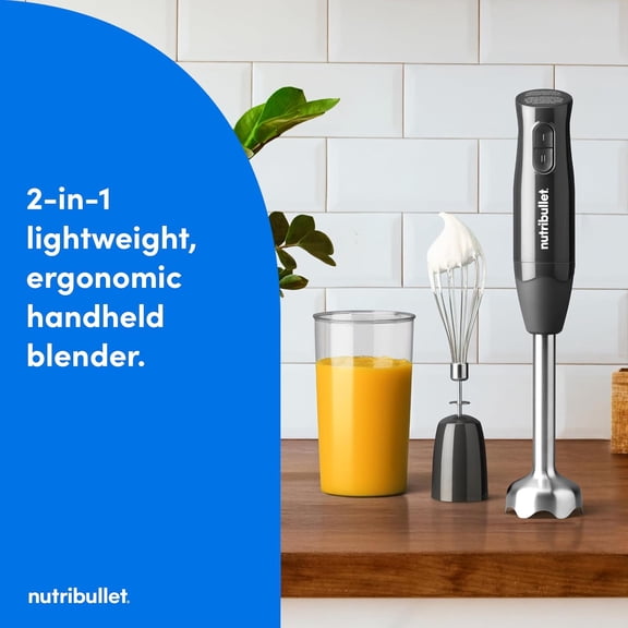 Lite Immersion Blender Dark Gray - Ergonomic Handheld Mixer for Soups and Sauces