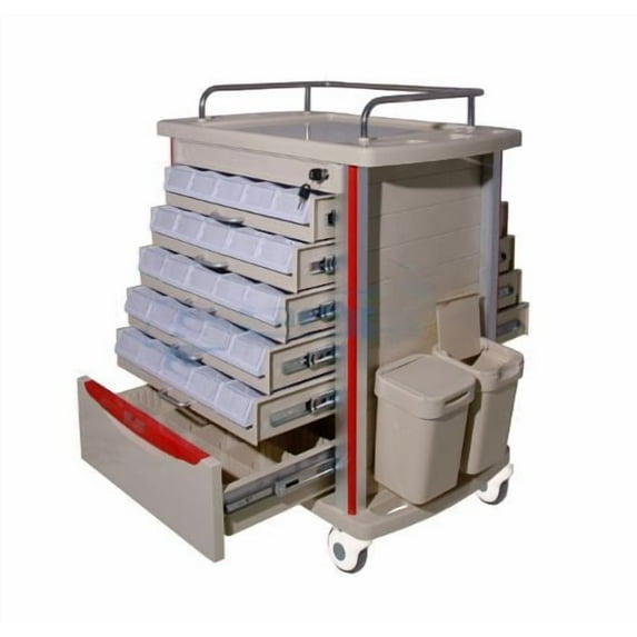 Lite Mobile Medication Cart w/ Accessories
