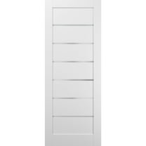 Lite Slab Barn Door Panel 24 x 80 | Quadro 4117 White Silk with Frosted Opaque Glass | Sturdy Finished Wooden Modern Doors | Pocket Closet Sliding