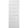 thumbnail image 1 of Lite Slab Barn Door Panel 28 x 80 | Quadro 4117 White Silk with Frosted Opaque Glass | Sturdy Finished Wooden Modern Doors | Pocket Closet Sliding, 1 of 6
