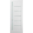 thumbnail image 1 of Lite Slab Barn Door Panel 42 x 96 | Quadro 4088 White Silk with Frosted Opaque Glass | Sturdy Finished Wooden Modern Doors | Pocket Closet Sliding, 1 of 6