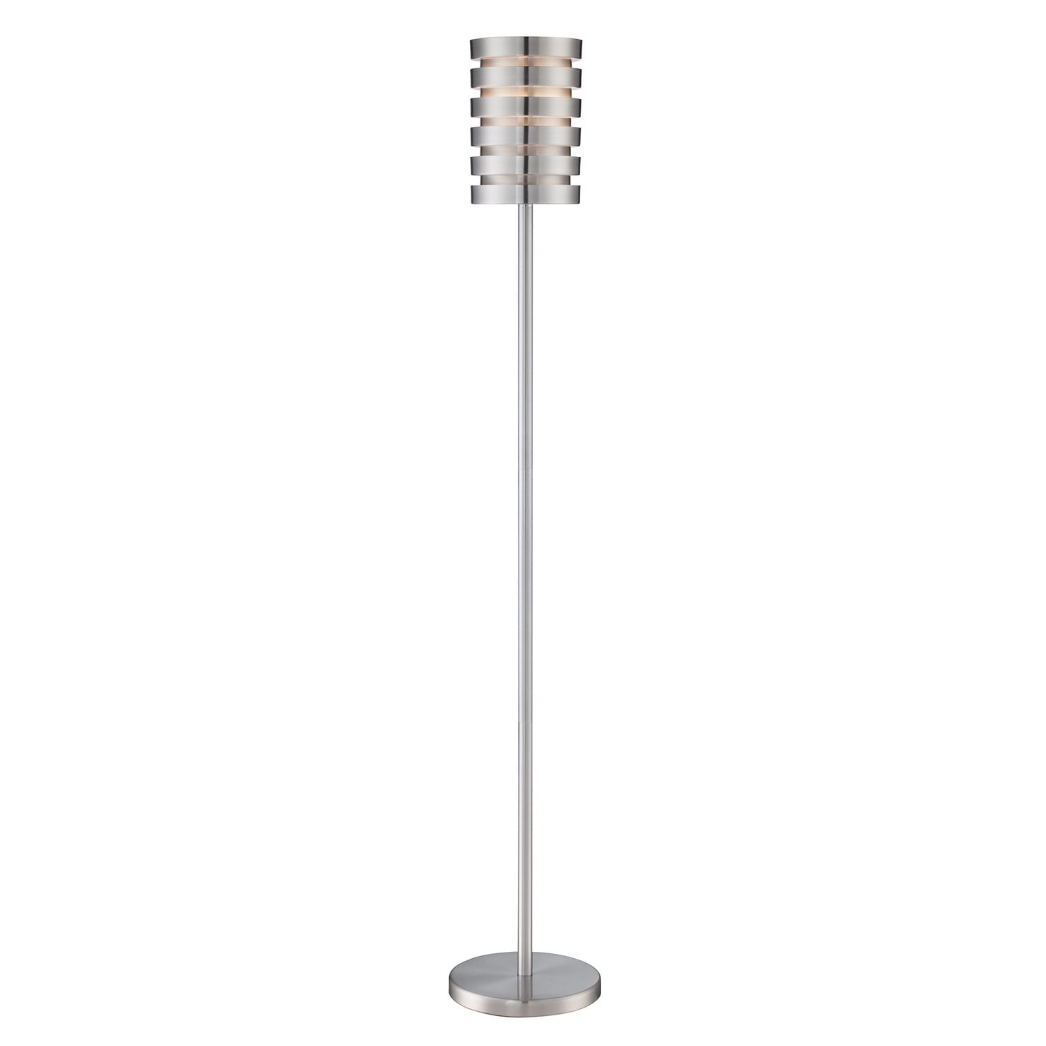 Sleek Silver Aluminum 62" Modern Floor Lamp