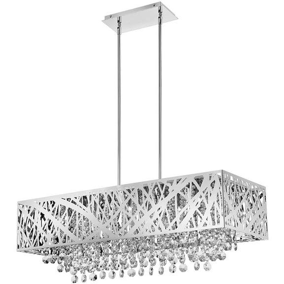 Lite Source Benedetta Chrome Clear Benedetta Pendant Light w/ 10 Light 50W