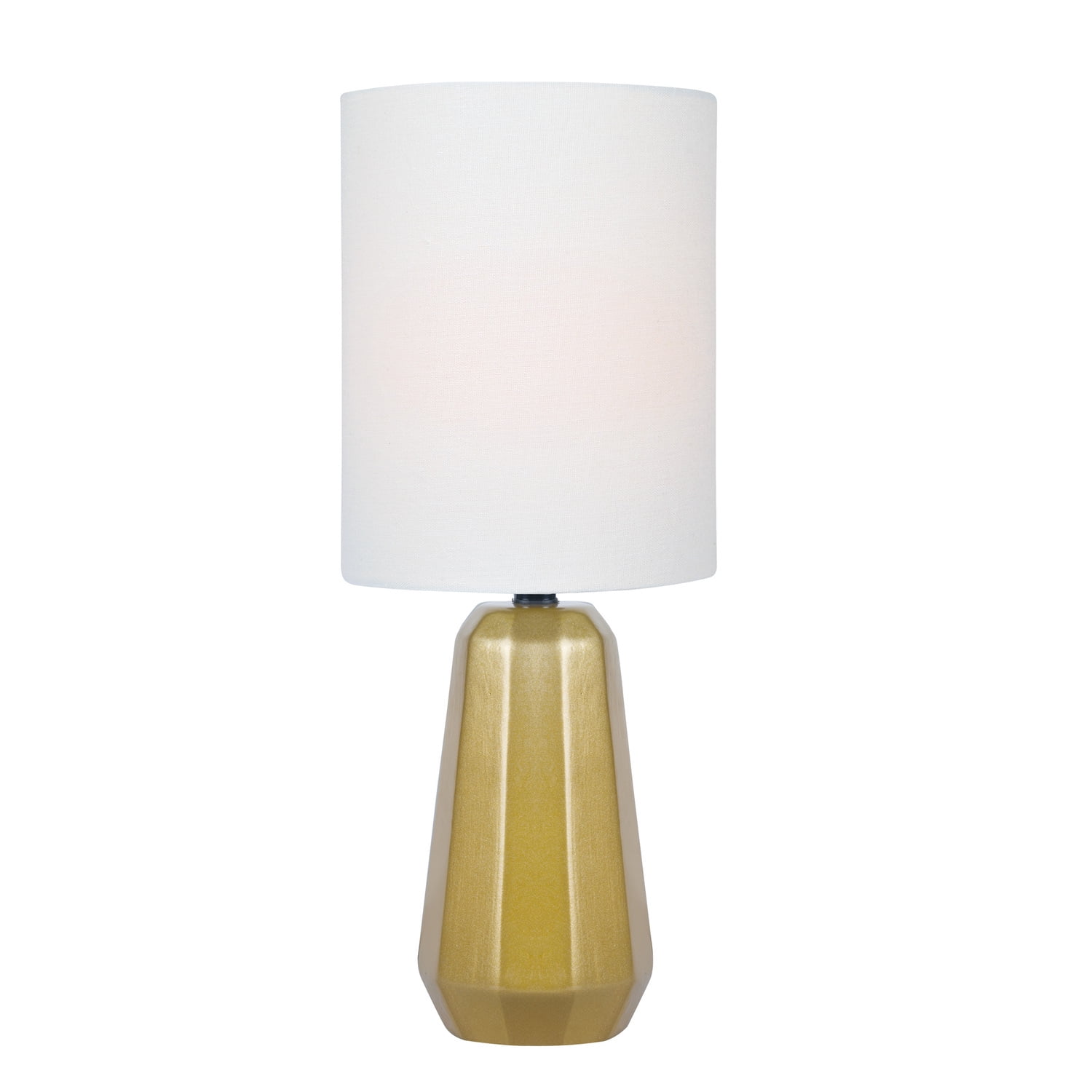 Gold Ceramic Table Lamp with White Linen Shade