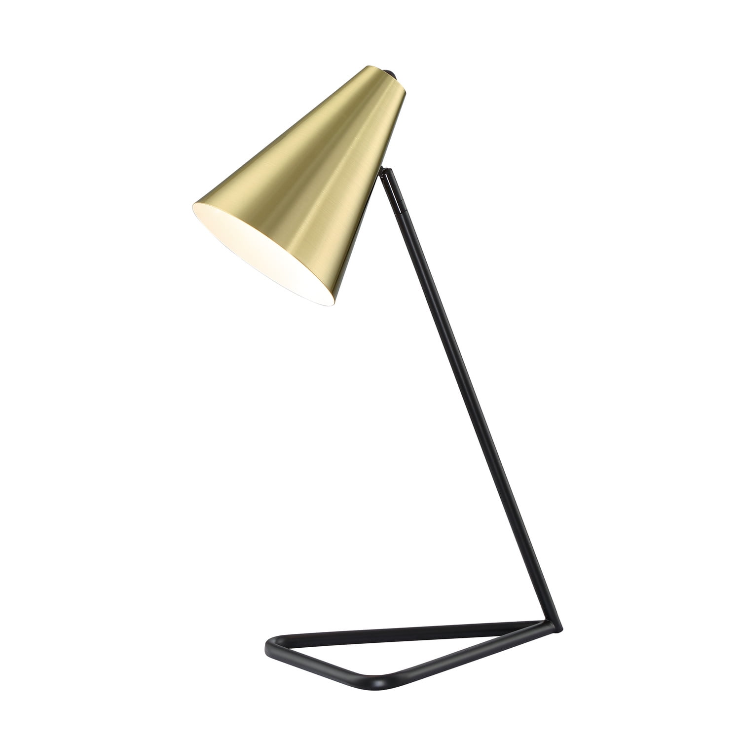 Gold and Black Metal Desk Lamp with Cone Shade