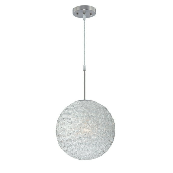Lite Source - Icy - One Light Large Hanging Pendant Polished Steel Finish with