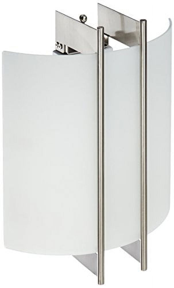 Polished Steel Wall Sconce with Frosted Glass Shade
