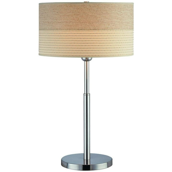 Lite Source LSF-20751PS Relaxar Table Lamp, Polished Steel, 2-Tone Textured Fabric Shade