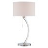 Lite Source Lilith 1-Light Table Lamp, Satin Chrome Finish with White Fabric Shade