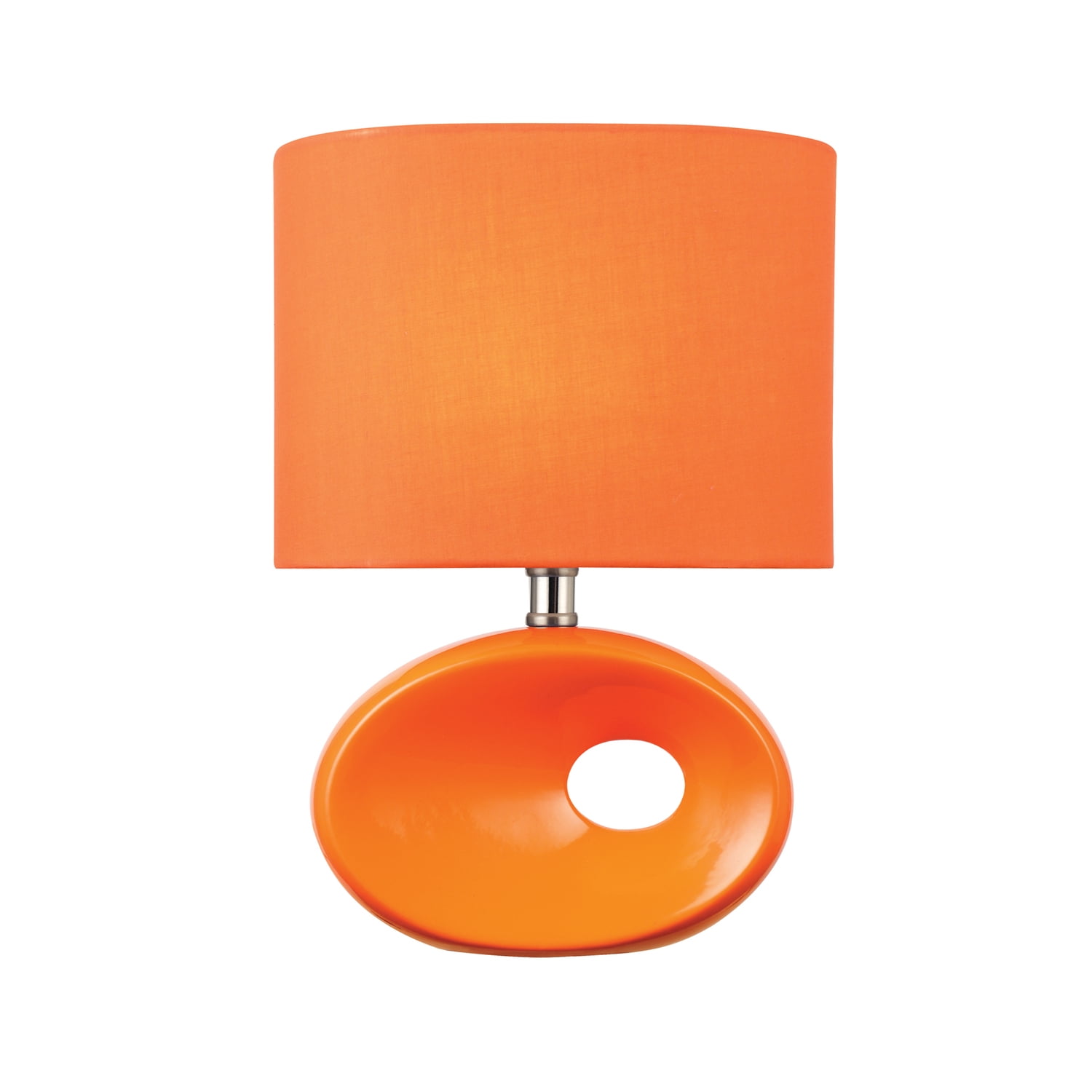 Hennessy 13" Orange Ceramic Table Lamp with Fabric Shade