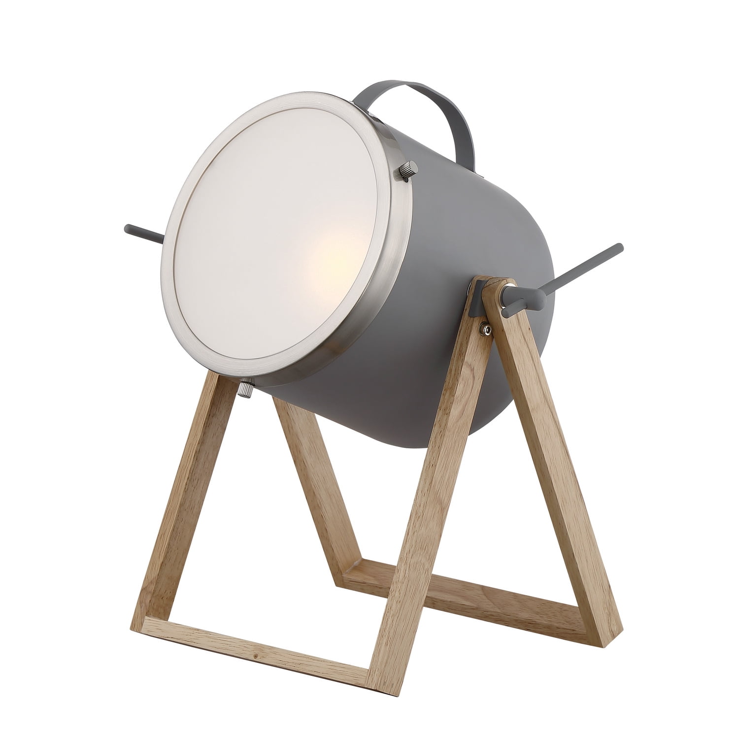 Sully Industrial Grey Desk Lamp with Natural Finishes