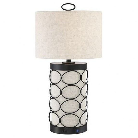 Lite Source Luvenia 28 1/2" Black LED Table Lamp with USB Port
