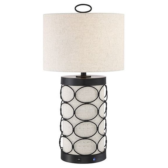 Lite Source Luvenia 28 1/2" Black LED Table Lamp with USB Port