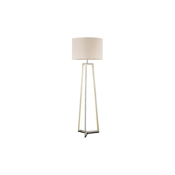 Floor Lamp with White Linen Shade
