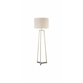 Floor Lamp with White Linen Shade