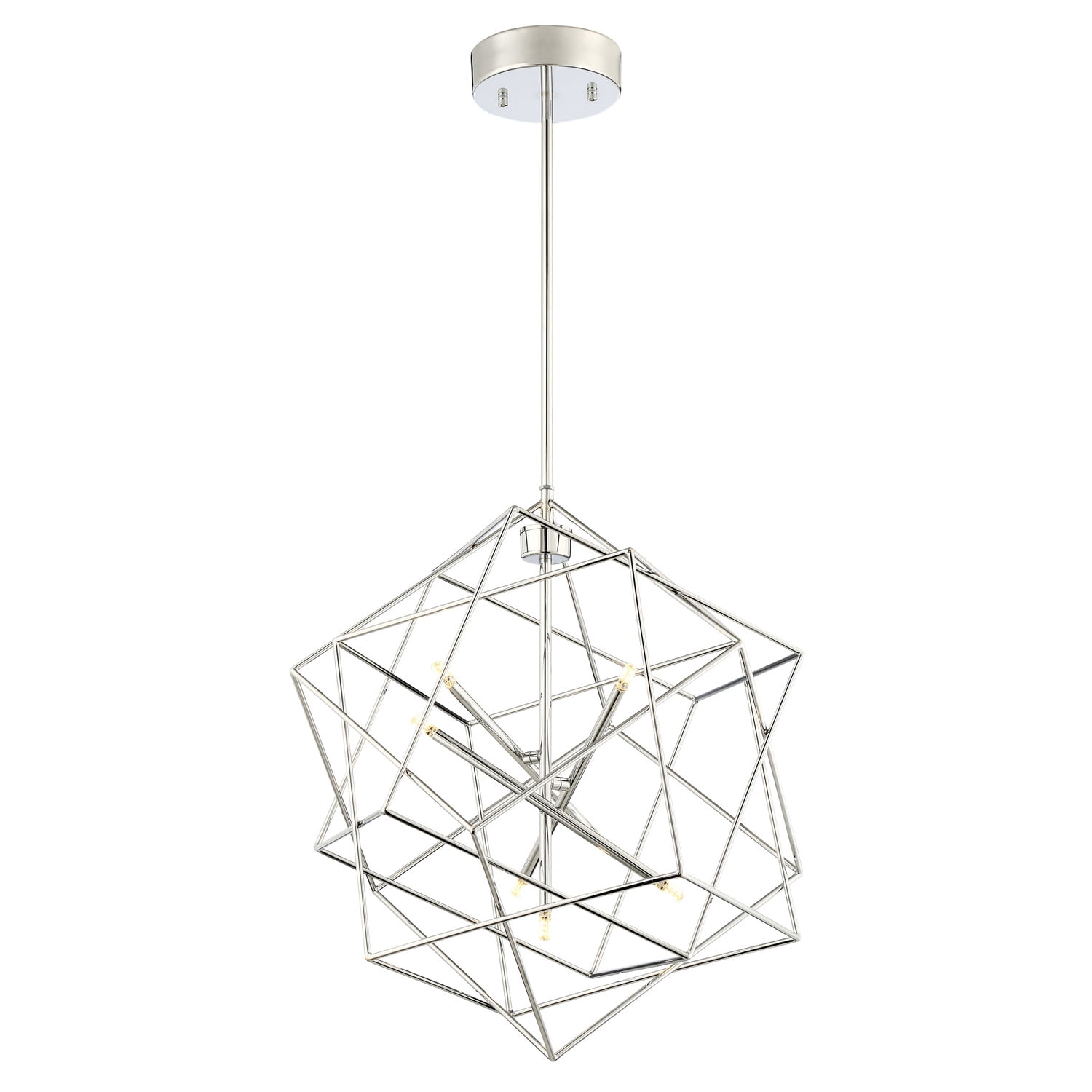 Stacia Contemporary Chrome LED Pendant Light, 21"x69"