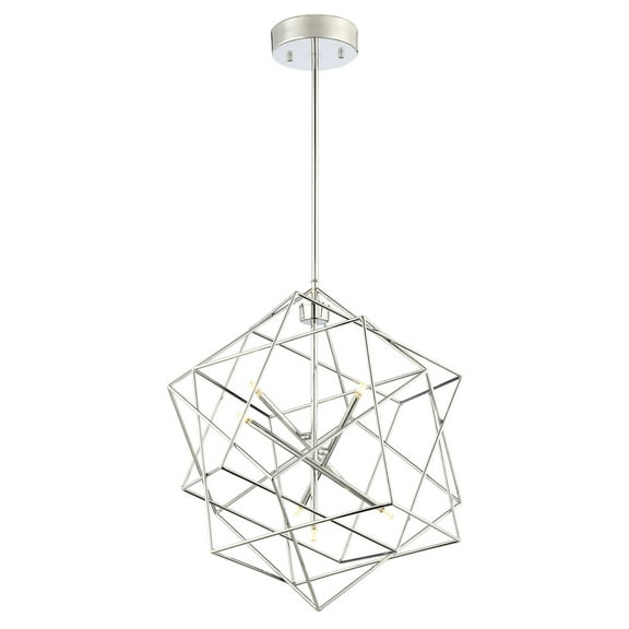 Lite Source Stacia Modern Geometric Chrome Pendant Ceiling Light Fixture
