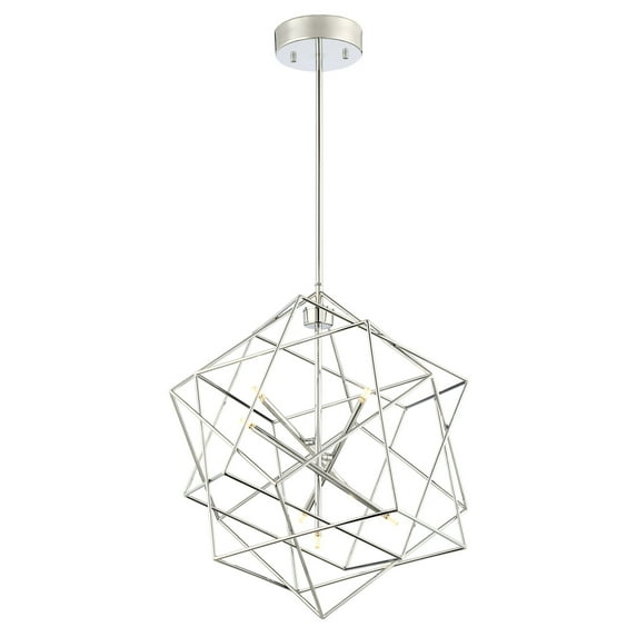 Lite Source Stacia Modern Geometric Chrome Pendant Ceiling Light Fixture