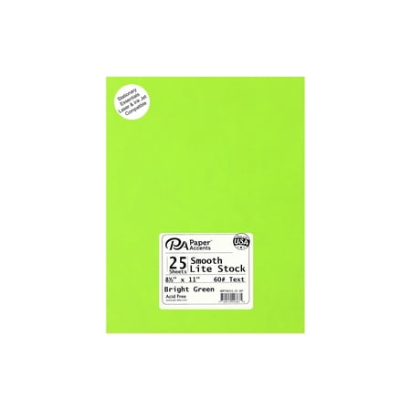 Lite Stock 8.5x11 60lb Text 25pc Bright Green