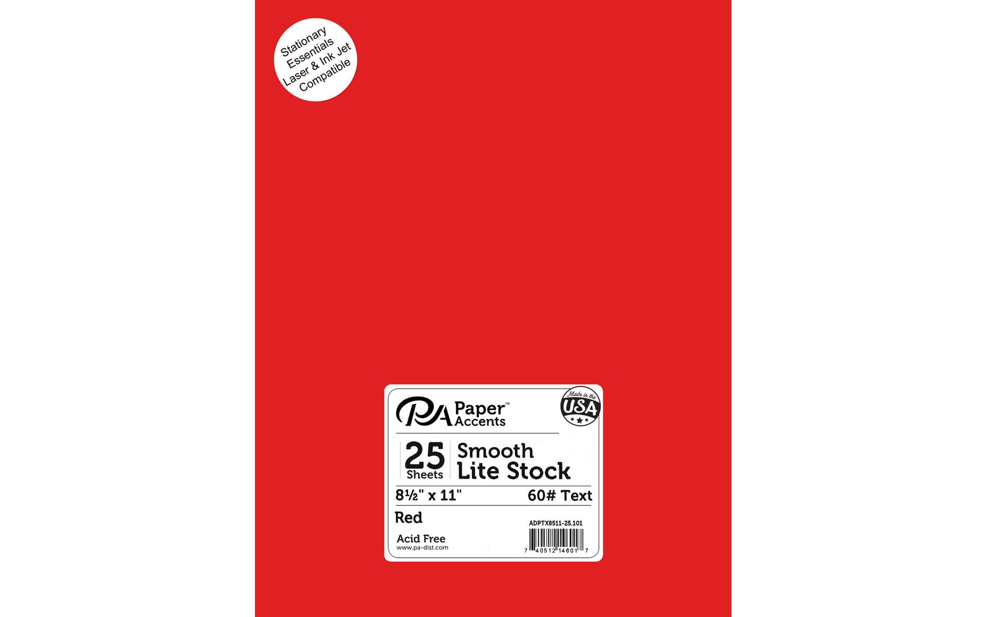 Lite Stock 8.5x11 60lb Text 25pc Red