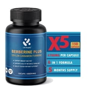Lite Supply Berberine HCL 4700mg, 150 Capsules - Plus Pure True Ceylon Cinnamon, Turmeric - Berberine HCL Supplement Pills