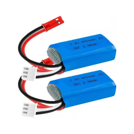 LiteBee 2 x 400mAh 7.4V 30C LiPo Battery Pack 2S JST Plug for Micro FPV Racing Drone Quadcopter USA