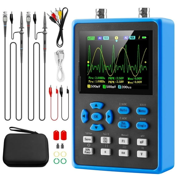 LiteBee Handheld Digital Oscilloscope Kit 512G with Portable LCD 500MS/s Sampling Rate Mini 120Mhz Oscilloscope Bandwidth