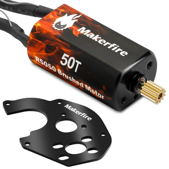 LiteBee RC Motor 050 50T High Torque Brushed Motor with Motor Mount and Big Metal Gear for 1/24 RC Crawler Axial SCX24 AXI00002 AXI00001 AXI90081 AXI00004 Upgrade Parts (50T, 1)