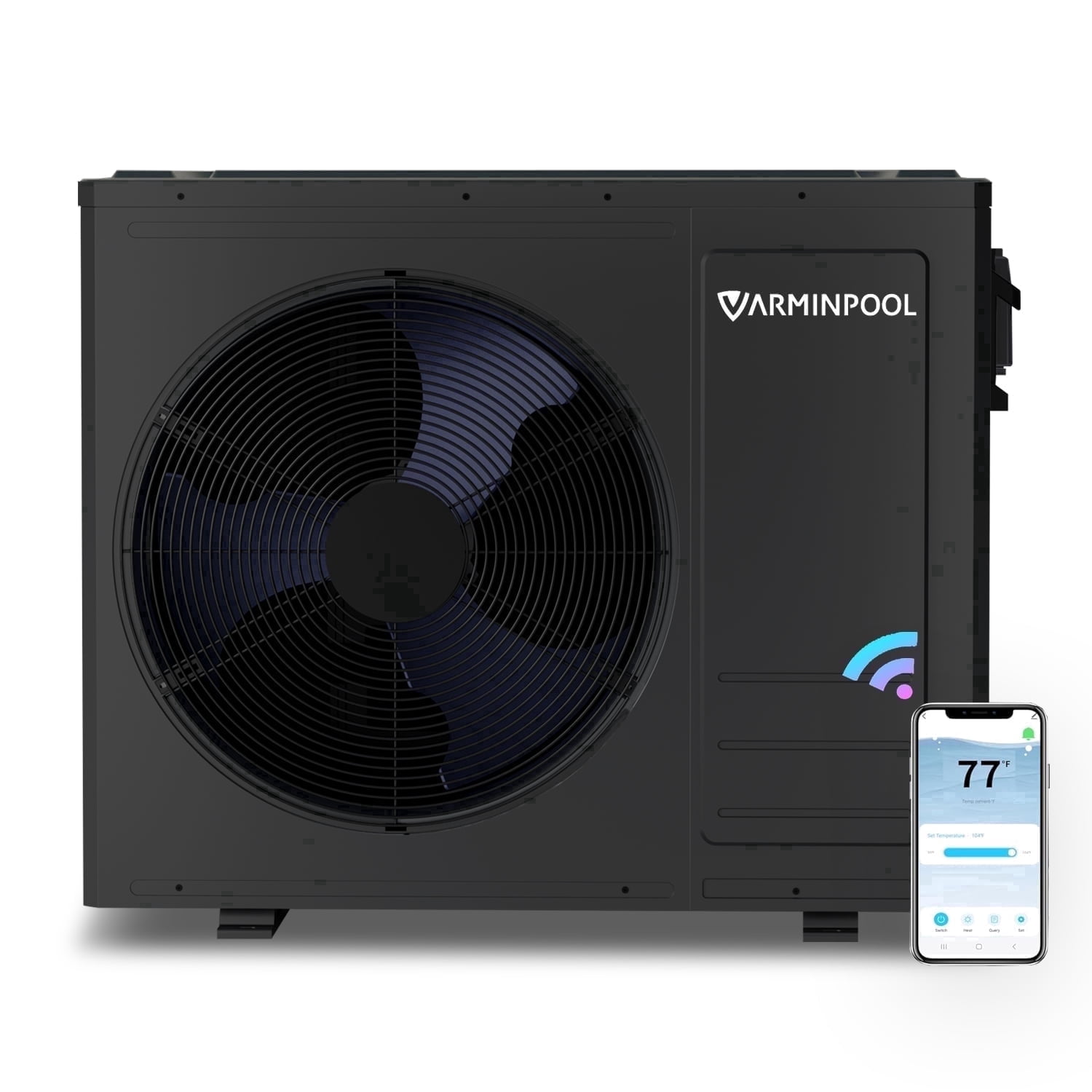 VARMINPOOL Swimming Pool Heat Pump, 35,100 BTU 10,000 Gallons Electric ...