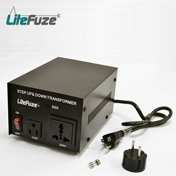 LiteFuze LT Series 750 Watt Heavy Duty Voltage Converter Transformer - Step Up/Down 110/120/220/240V - Fully Grounded Cord