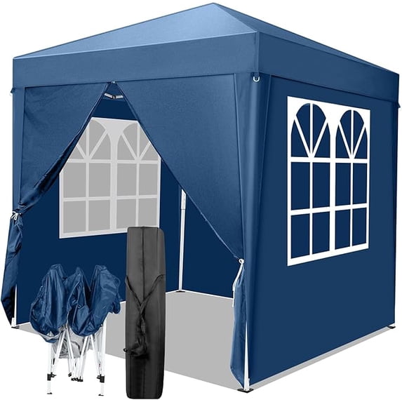 LiteHaven 6.5x6.5ft Pop Up Canopy Tent Outdoor Instant Gazebo Portable Shelter with Carry Bag for Commercial Activity Party Wedding Events Birthday BBQ