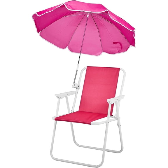LiteHaven Beach Chair with Umbrella, Outdoor Folding Chair High Strength Cleanable Fabric Lightweight and Waterproof for Sand Camping Lawn Concert Travel Festival Blue,Heavy Duty Supports 220lbs