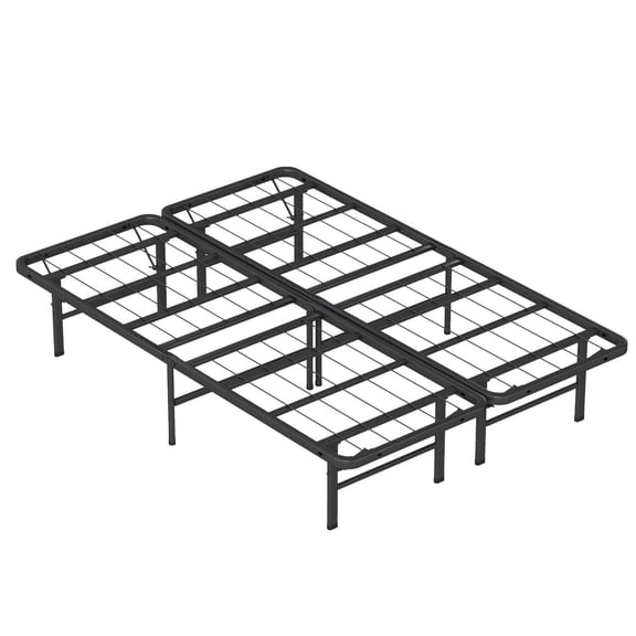 LiteHaven Bed Frame | Metal | Heavy Duty Steel Slats with 6 Legs | Sturdy, Foldable, No Box Spring Needed | Easy to Assemble with Under-Bed Storage | Furniture for Home, Dorms full