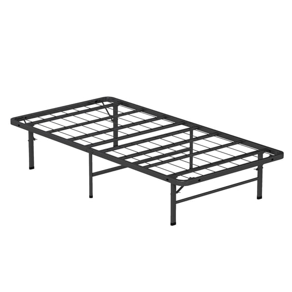 LiteHaven Bed Frame | Metal | Heavy Duty Steel Slats with 6 Legs | Sturdy, Foldable, No Box Spring Needed | Easy to Assemble with Under-Bed Storage | Furniture for Home, Dorms twin