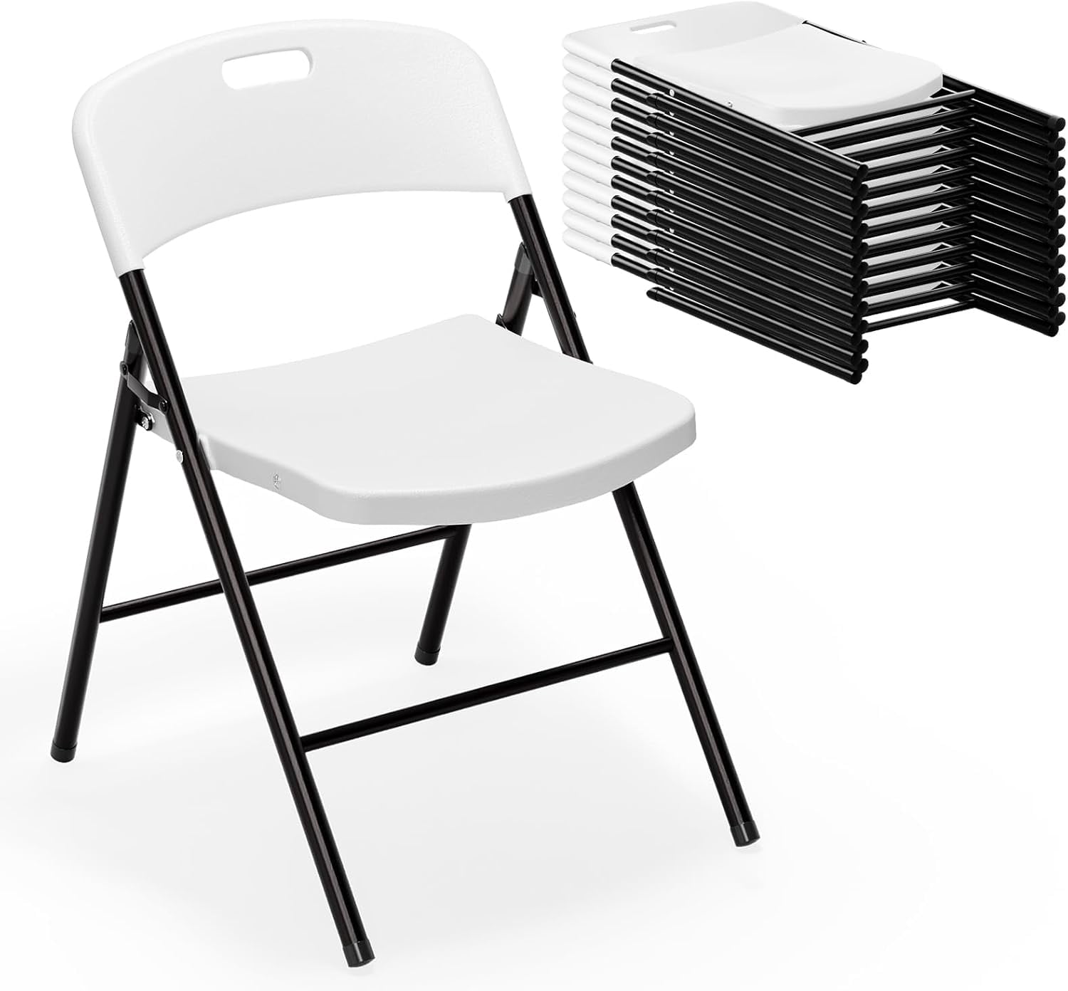 LiteHaven Folding Chairs, Plastic Foldable Chair, Capacity up to 350 ...