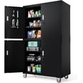 Deep Storage Locker LiteHaven Large Garage Storage Cabinet with 4 Doors, Upgraded Height ...