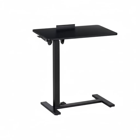 LiteHaven Mobile Standing Desk, Height-Adjustable Computer Cart with Pneumatic Lift, Portable Computer Workstation Cart for Bed, Couch, Office, Sofa Black