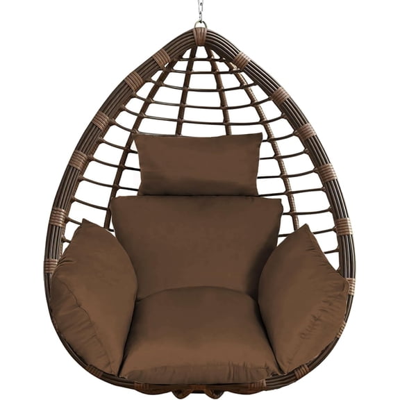 LiteHaven Outdoor Egg Chair Cushion Hanging Basket Seat Cushion Thicken Eggs Chairs Cushion Soft Swing Chair Pad with Headrest Pillow Seat Cushions Replacement for Outdoor Indoor Garden Patio Coffee